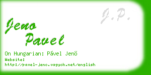 jeno pavel business card