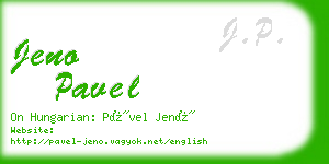 jeno pavel business card